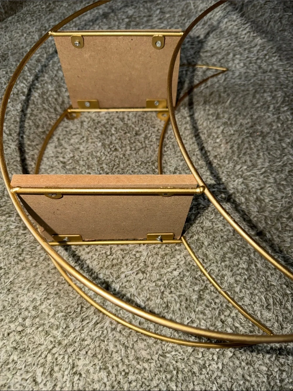 Gold Crescent Wall Shelf - Decorative Moon-Shaped Wall Decor